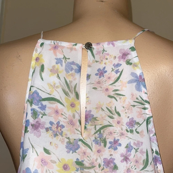 Calvin Klein women’s blouse XL top shirt spring floral ruffle blouse CK white - Picture 6 of 9